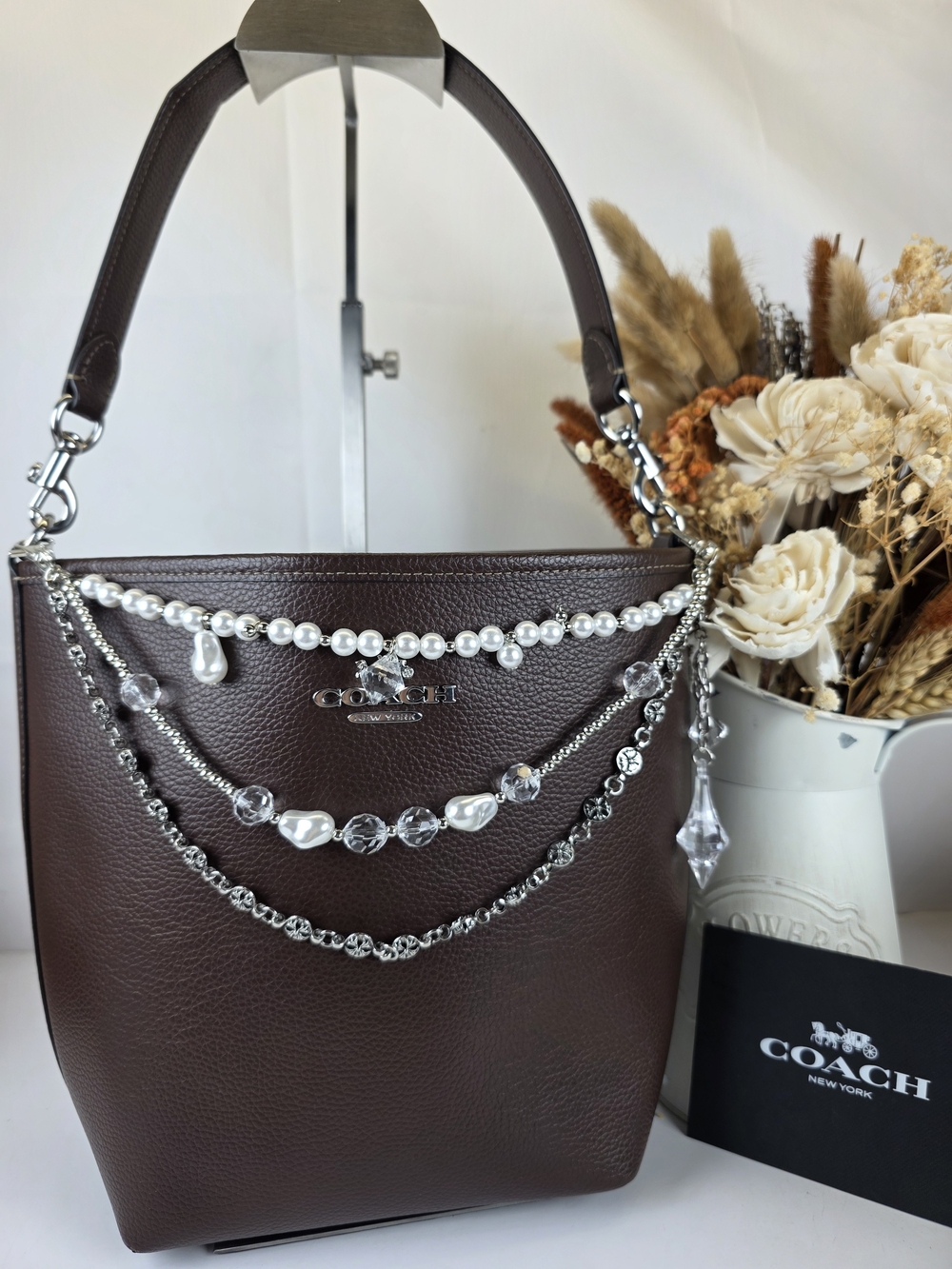 Coach City Chocolate Brown Leather Shoulder Bucket Crossbody Fall Tote Bag